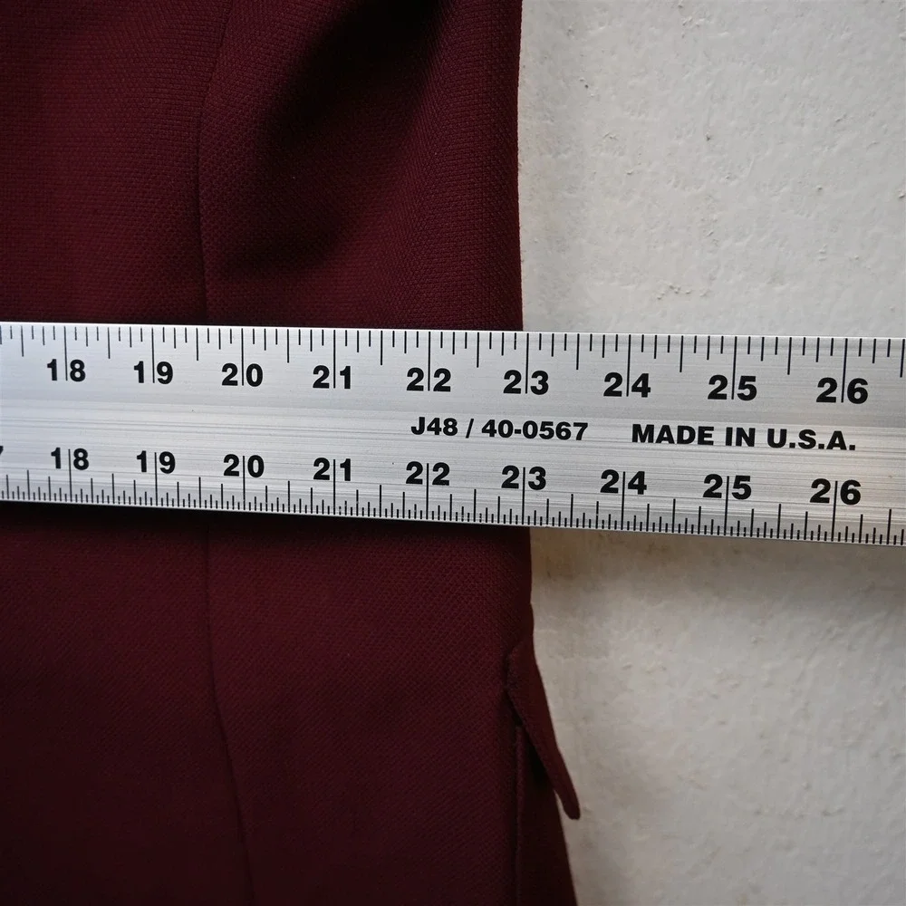 Vtg USA Made 46L‎ Dark Red Gold Button Mens Blazer Suit Jacket Sport Coat